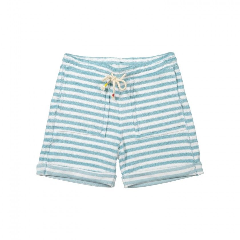 Shorts boy cotton Aqua Stripes