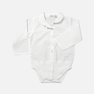 Body camisa gola peter pan manga comprida Body camisa gola peter pan manga comprida