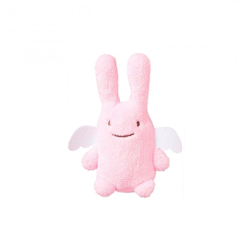 Bunny plush rattle ring pink