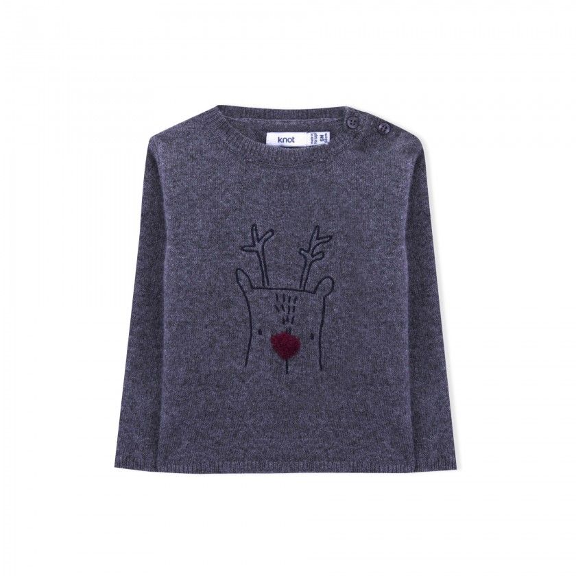Baby sweater wool Buddy the Reindeer