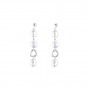 Silver earrings three pearls