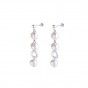 Silver earrings three pearls