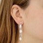 Silver earrings three pearls