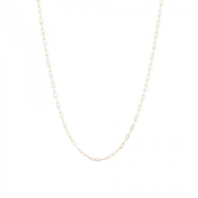 Golden silver necklace with wide chain
