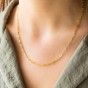 Golden silver necklace with wide chain