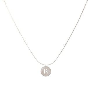 Stainless steel necklace with letter R