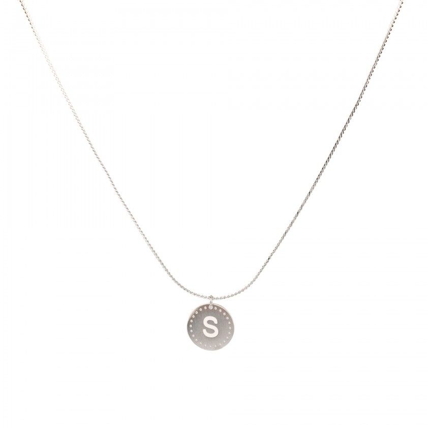 Stainless steel necklace with letter S