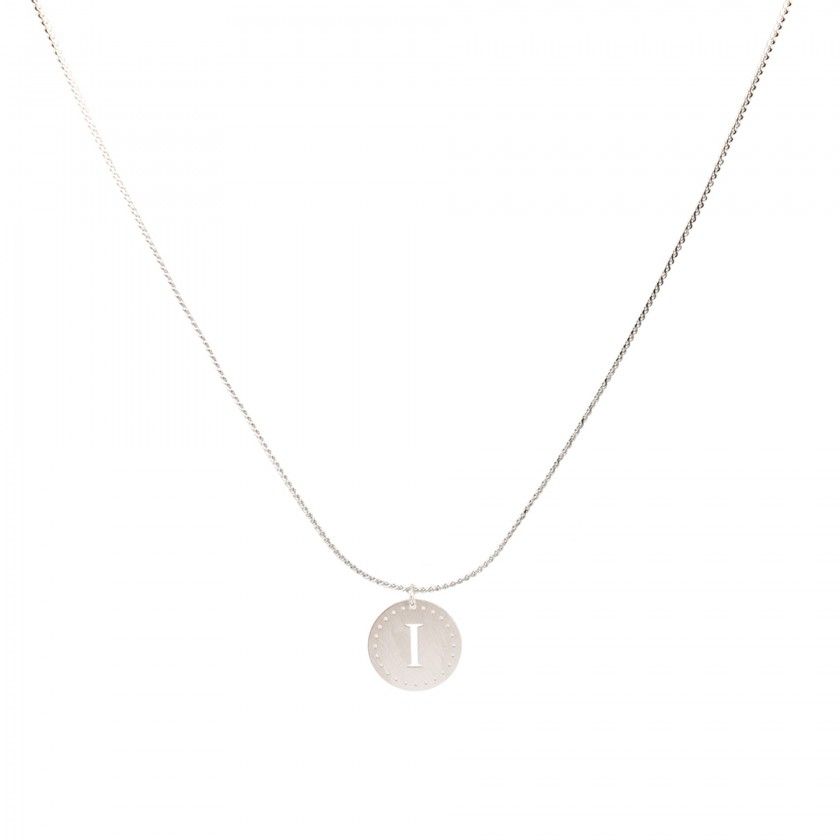 Stainless steel necklace with letter I