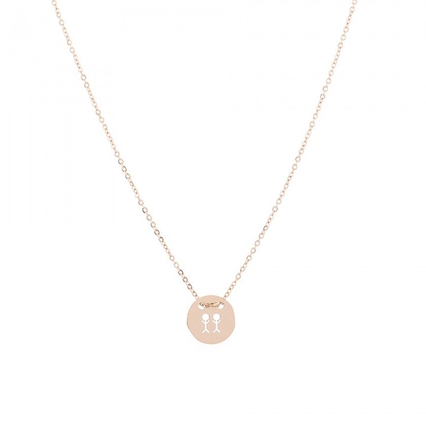 Stainless steel gemini gold necklace