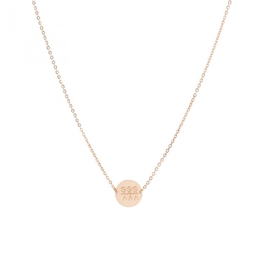 3 boys mum gold steel necklace