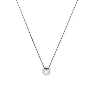 Cord necklace with silver taurus