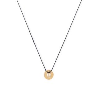 Cord necklace with golden gemini