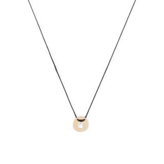 Cord necklace with golden cancer