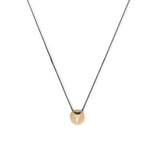 Cord necklace with golden capricorn