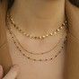 Golden chain necklace with hammered stainless steel effect