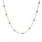 Golden stainless steel necklace with large black beads