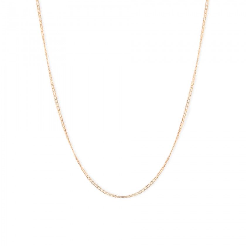 Golden links chain necklace in stainless steel