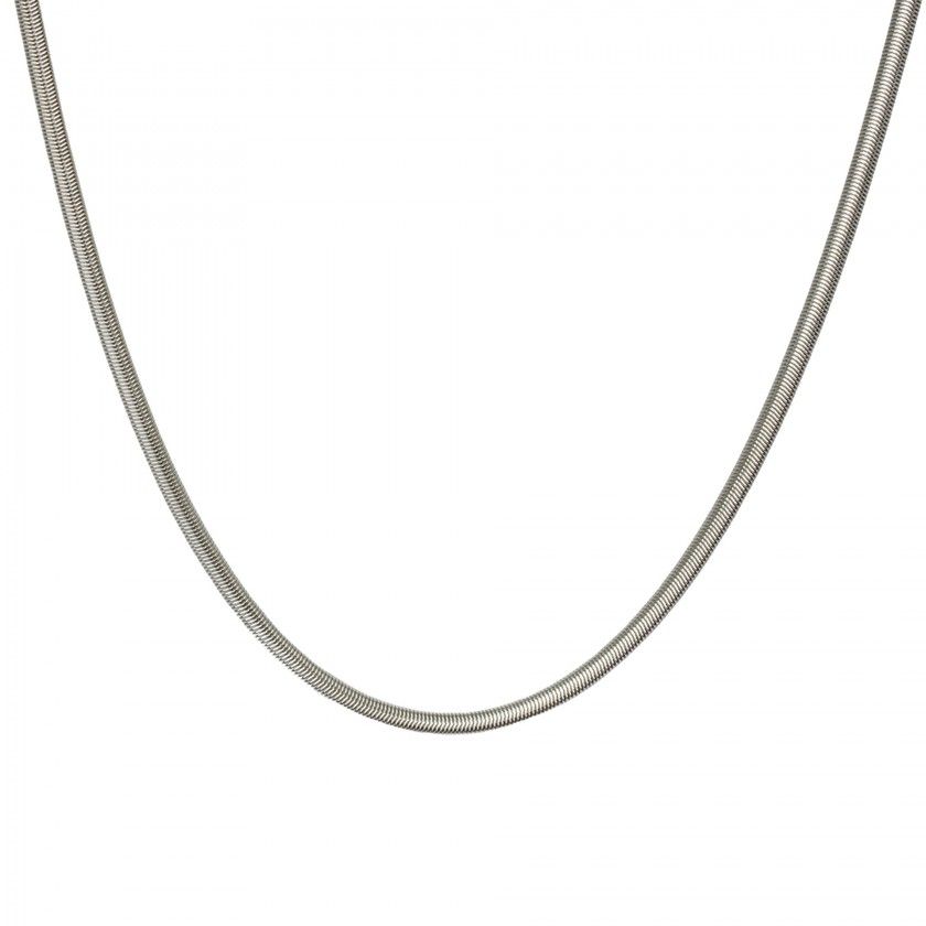 Silver stainless steel necklace with crushed chain