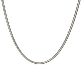 Silver stainless steel necklace with crushed chain