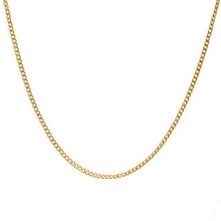 Golden fine braided chain necklace in stainless steel