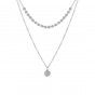 Necklace in silver 925 double flat plates and round pendant