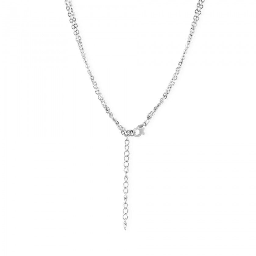 Double silver stainless steel necklace
