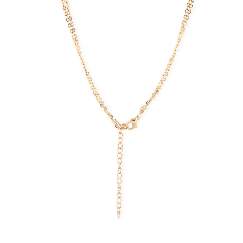 Double golden stainless steel necklace