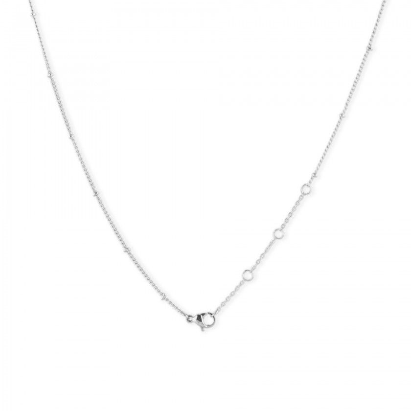 Silver stainless steel necklace with beads