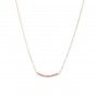 Golden stainless steel necklace with pink beads