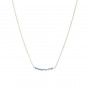 Golden stainless steel necklace with blue beads