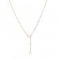Golden stainless steel necklace with blue beads
