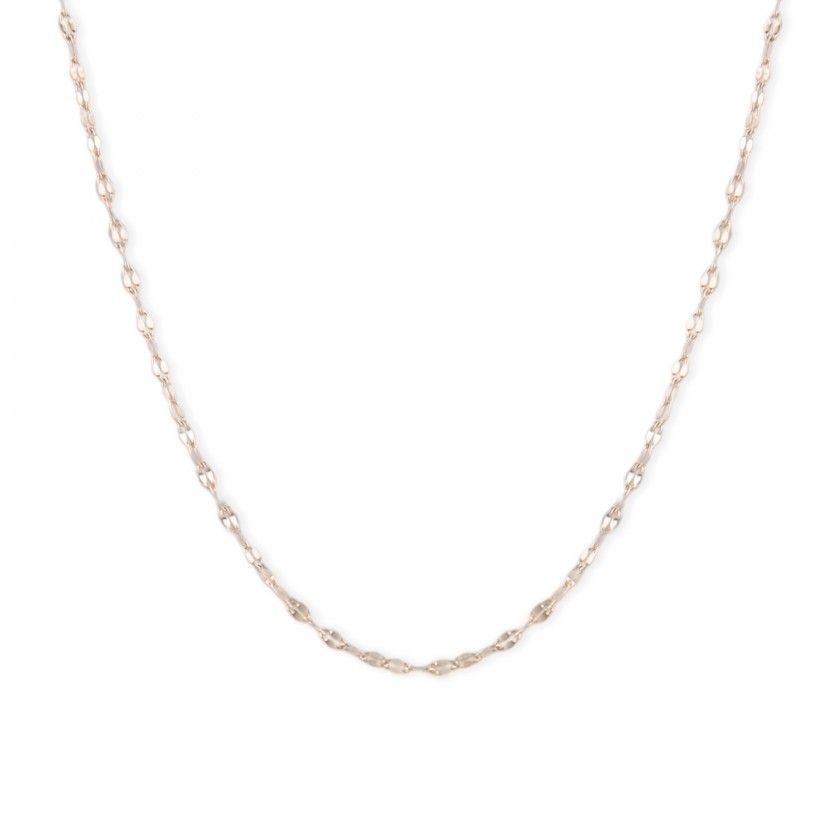 Golden necklace in stainless steel with twisted mesh