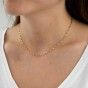 Golden necklace in stainless steel with twisted mesh