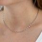 Silver necklace in stainless steel with twisted mesh