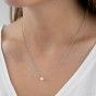 Silver stainless steel necklace with small pearl