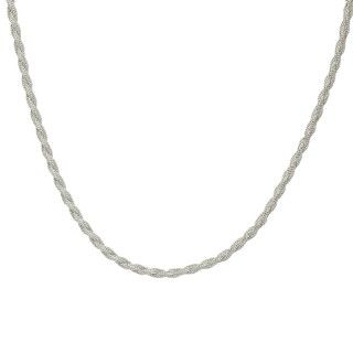 Stainless steel silver twisted chain necklace