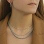 Stainless steel silver twisted chain necklace