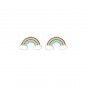 Silver rainbow stud earrings