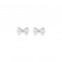 Silver bow stud earrings - Rose