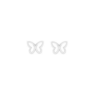 Silver butterfly screw back earrings
