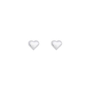 Silver heart screw back earrings