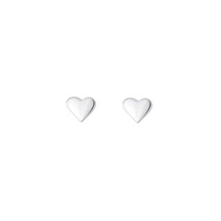 Silver heart screw back earrings
