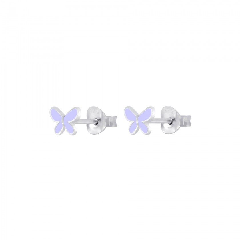 Silver butterfly stud earrings
