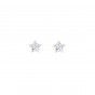Silver star crystal screw back earrings - Crystal