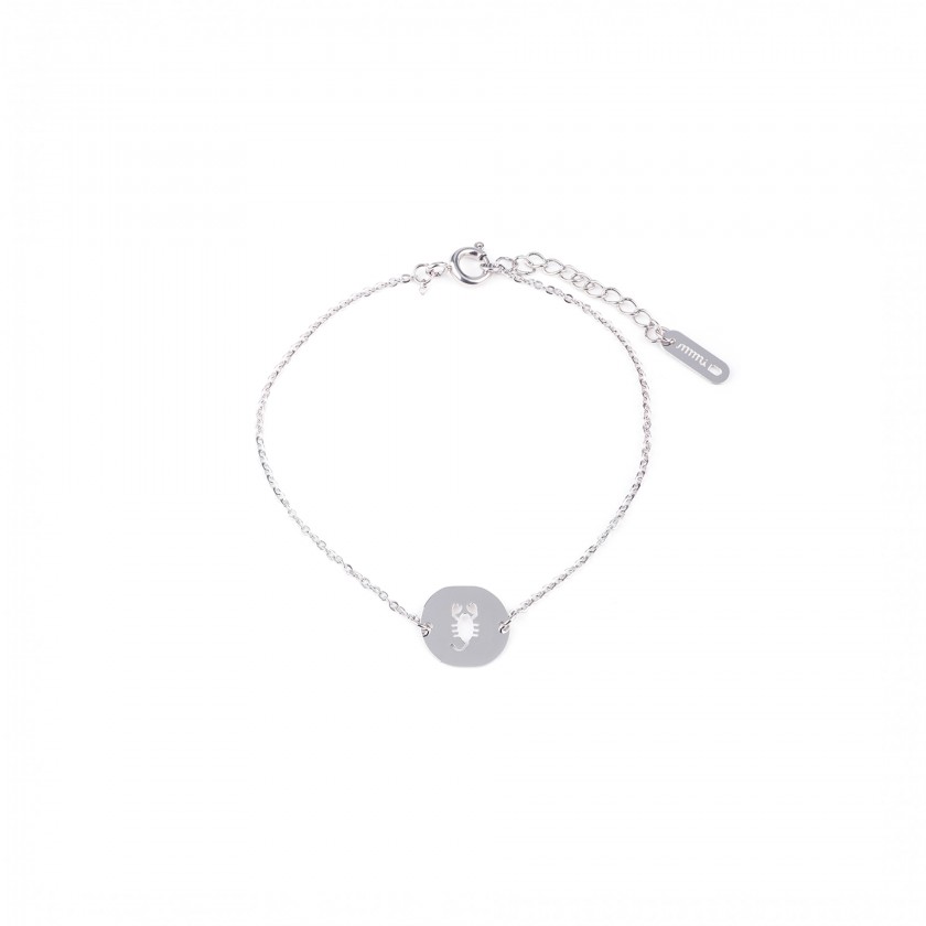 Pulseira ao prateada escorpio