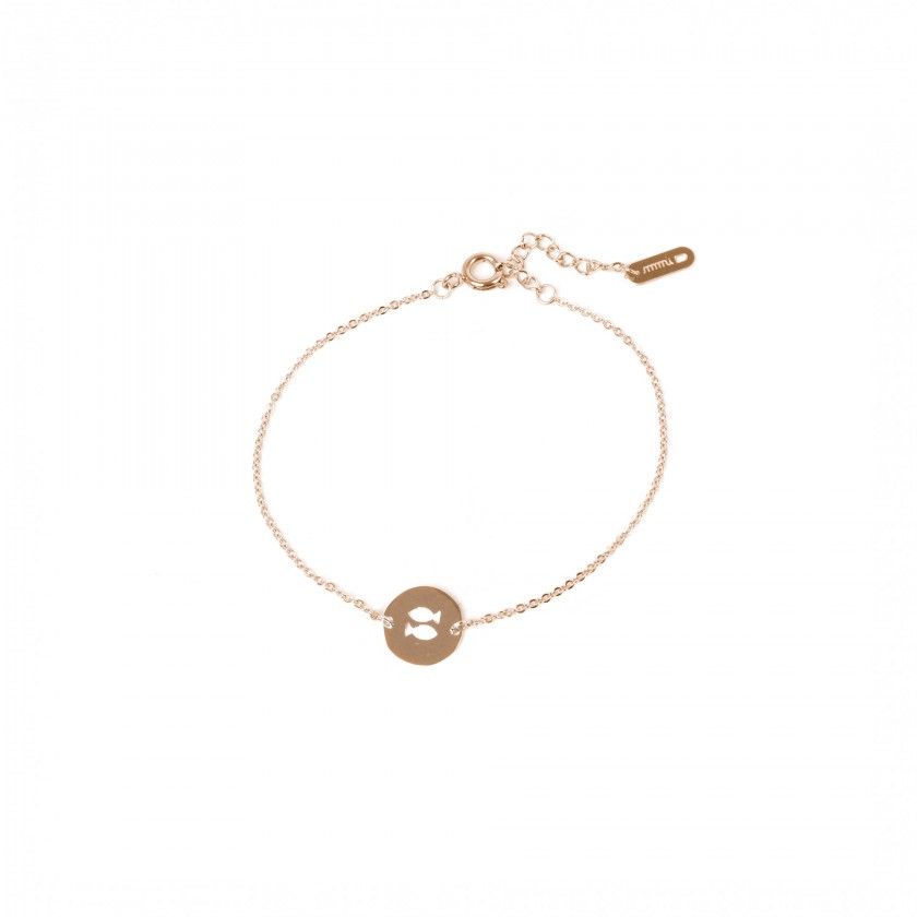 Pisces gold steel bracelet