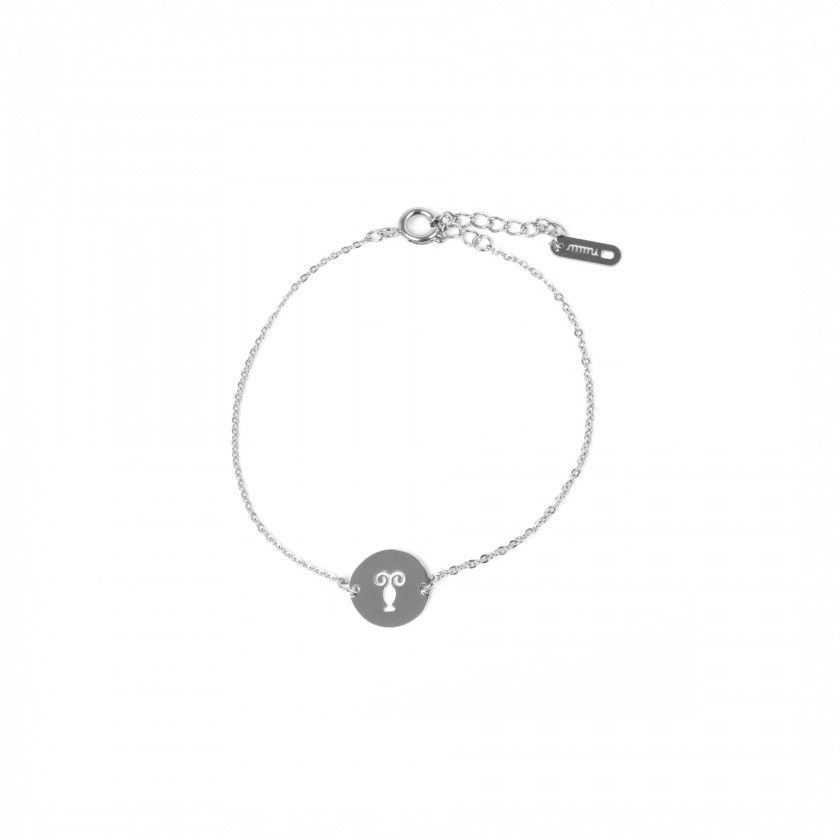 Pulseira ao prateada capricrnio