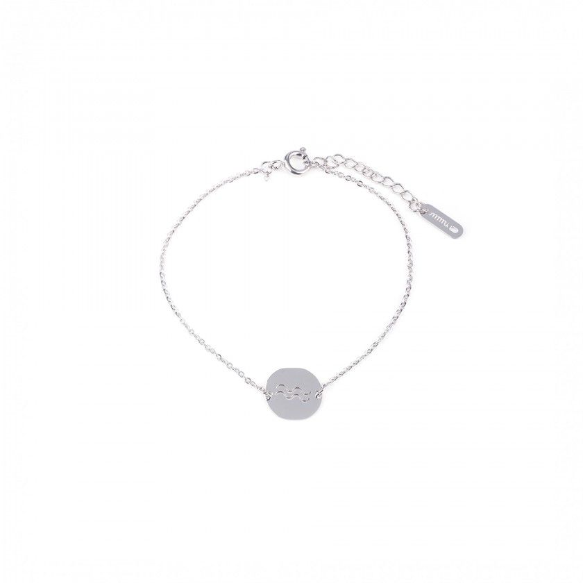 Pulseira ao prateada aqurio