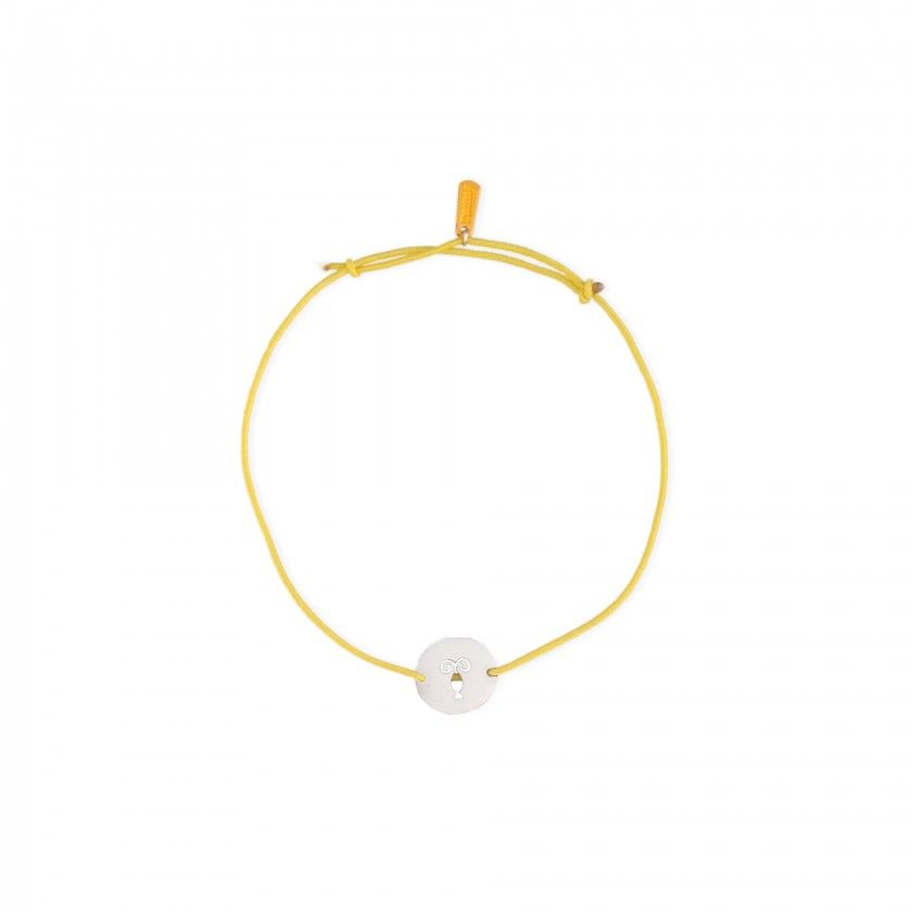 Pulseira elstico capricrnio prateada