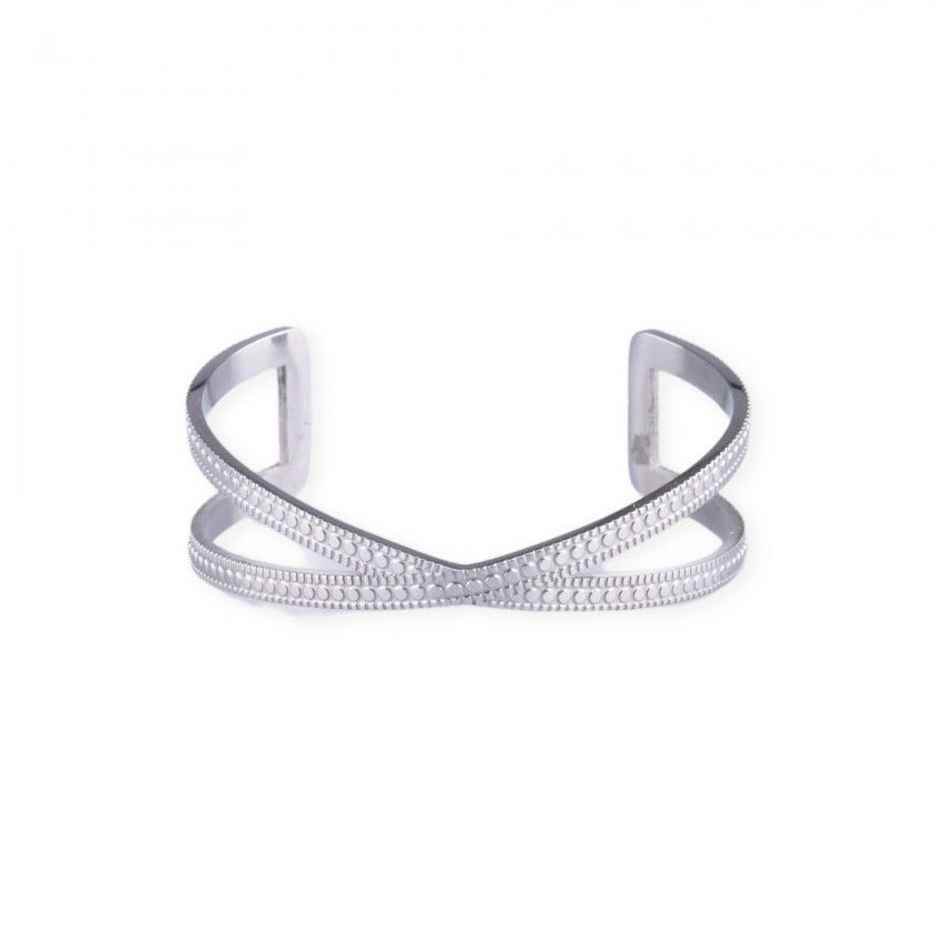 Pulseira cruzada ao prateada